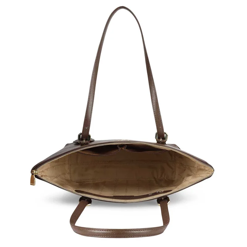 Da Milano Walnut Medium Franzy Leather Tote - Walnut for Women | Best Price UAE